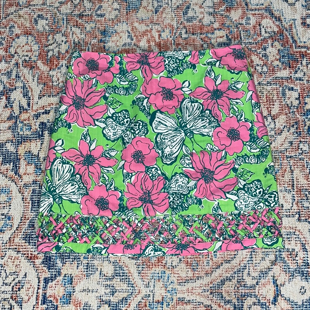 Lilly Pulitzer Roslyn Lattice Skirt in Bloomin Cocoonin SZ 2 EUC